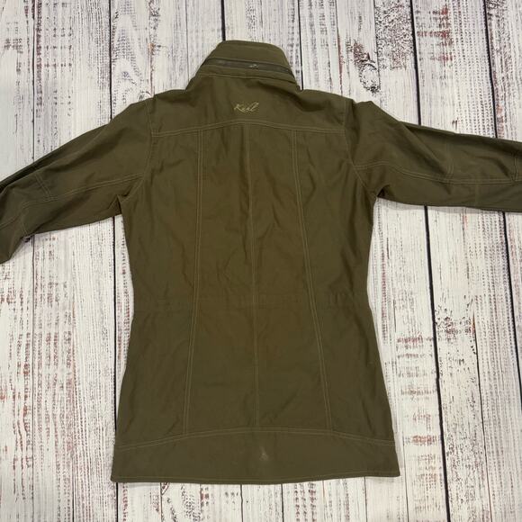 Kuhl Jacket Womens XS Button Zip Front Cargo Utility Olive Green Built In Hood - Picture 2 of 14